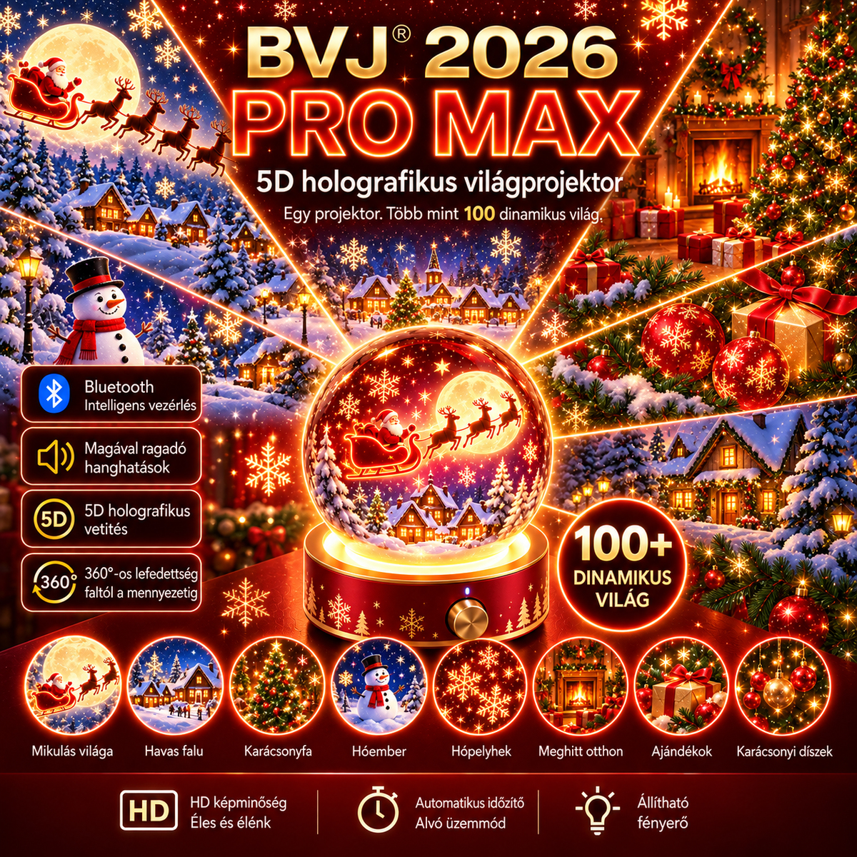 BVJ®🎄🫎2026 PRO MAX 5D intelligens világprojektor Több mint 100 magával ...