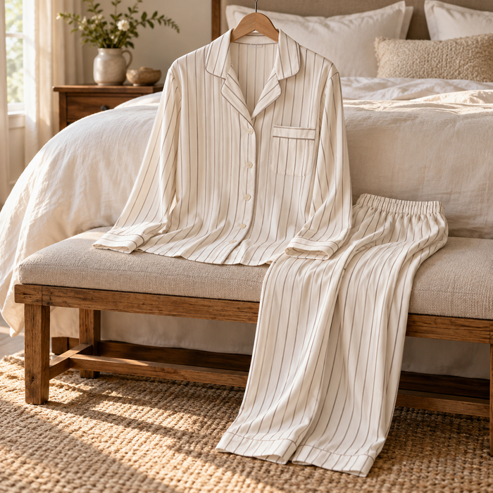 Ivory Stripe Pajama Set